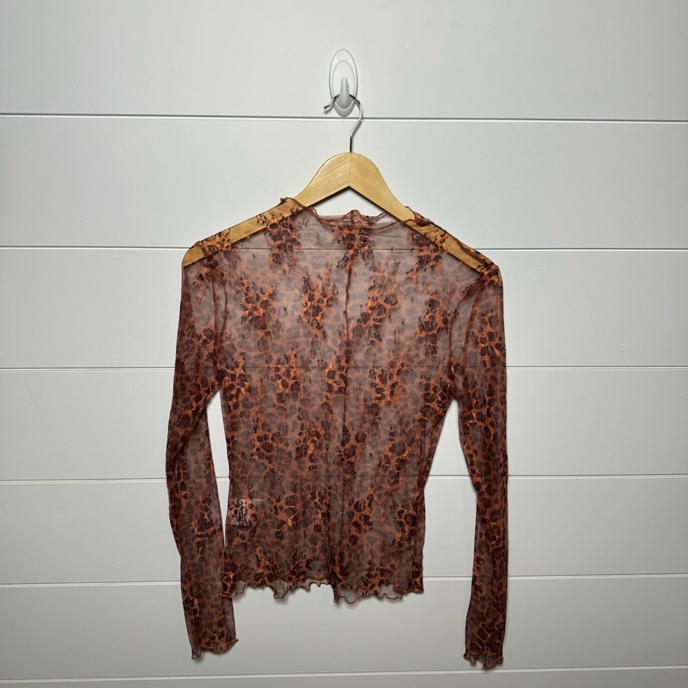 Sheer Cheetah Lace Layering Top